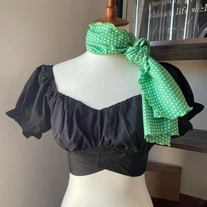 New without tags cropped blouse. Shown with checkered capris (Separate Listing)